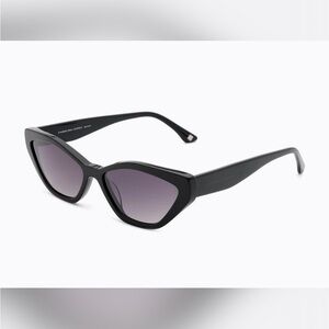 Carolina Lemke Taylor Black Cat-Eye Sunglasses with Box, Case, and Cloth